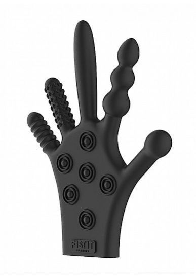 Image de Silicone Stimulation Glove - Black- Fist it - Shots
