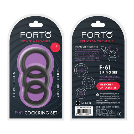 Picture of F-61: 3 PIECE C-RING SET 100% SILICONE BLACK