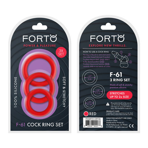 Picture of F-61: 3 PIECE C-RING SET 100% SILICONE RED