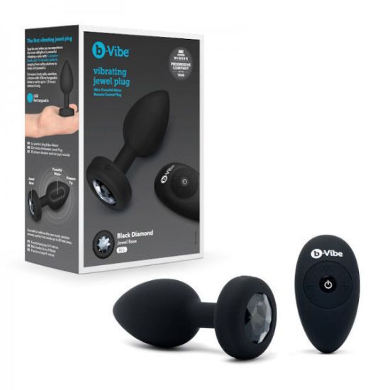 Image de B-VIBE - VIBRATING JEWEL PLUG - M/L - BLACK