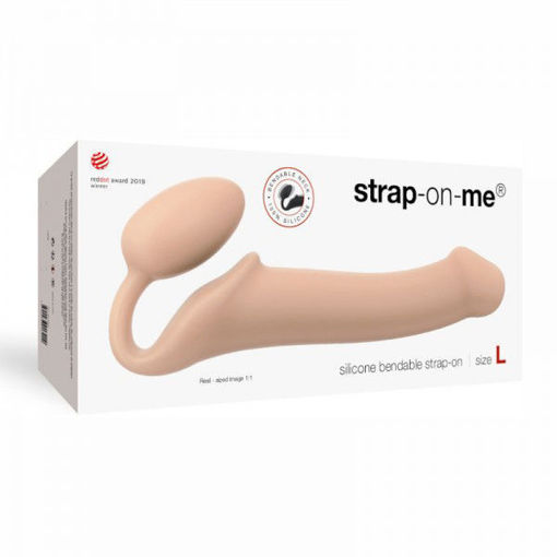 Picture of STRAP-ON-ME - SEMI-REALISTIC BENDABLE STRAP-ON - LARGE - BEIGE
