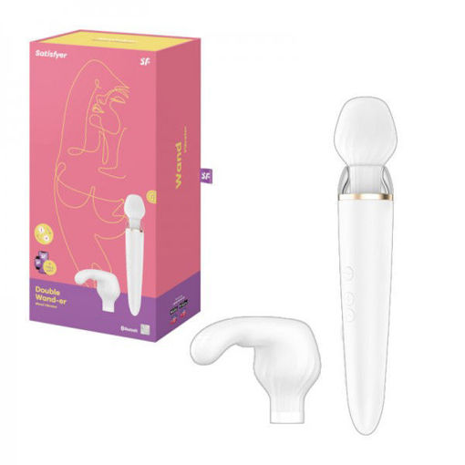 Picture of SATISFYER - DOUBLE WAND-ER - WHITE