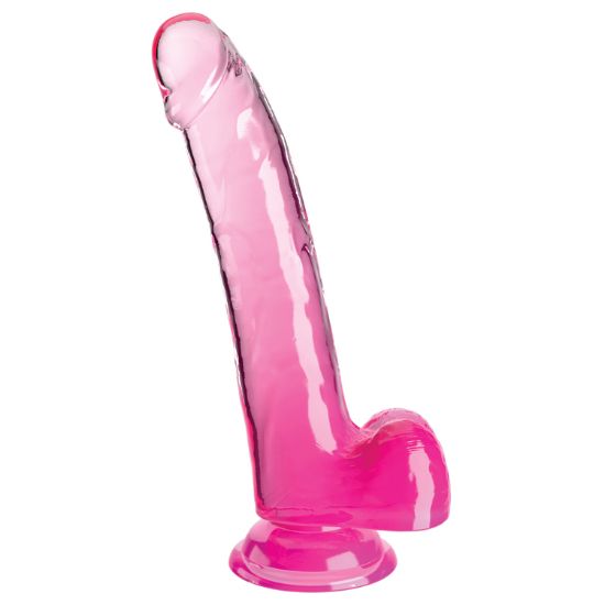 King-Cock-Clear-9-With-Balls-Pink