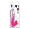 King-Cock-Clear-6-With-Balls-Pink