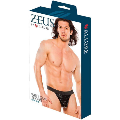 Picture of Allure Zeus - Wet Look Thong - Black - O/S
