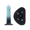 Image de DUO SILICONE DILDO (NON VIBRANT) avec harnais - TURQUOISE/BLACK