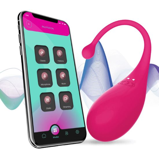 Œuf vibrant Palpitation Fuchsia par Adrien Lastic, télécommandé, 11 modes, étanche IPX7, contrôle via application ou bouton intégré