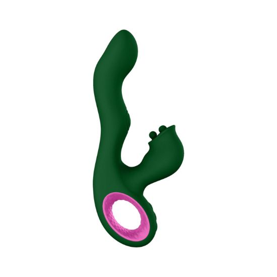 Image de Pallina - Triple Action Rabbit Vibrator - Vert foncé
