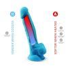 Dildo réaliste bleu Silexd Model 1, 7 pouces en silicone avec ventouse, thermoréactif et étanche