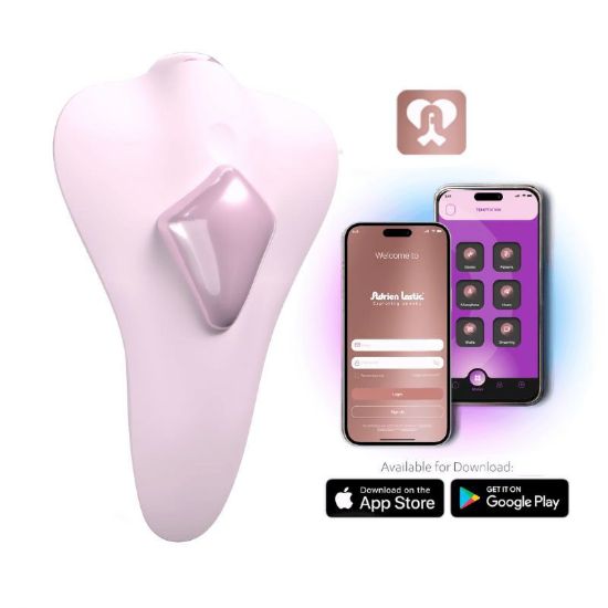 Stimulateur clitoridien Adrien Lastic Temptation – Culotte vibrante connectée avec application mobile, rose clair, étanche et discrète