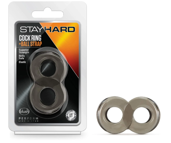 Image de Stay Hard – Cock Ring and Ball Strap – Noir