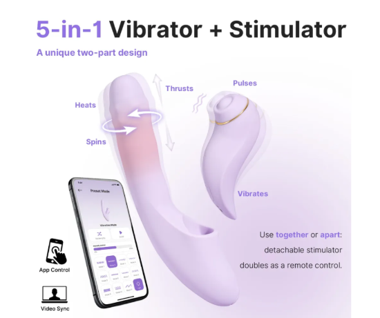 Image de DUOGLOW – Vibromasseur Thrusting Perlé avec Stimulateur Pulsation Détachable