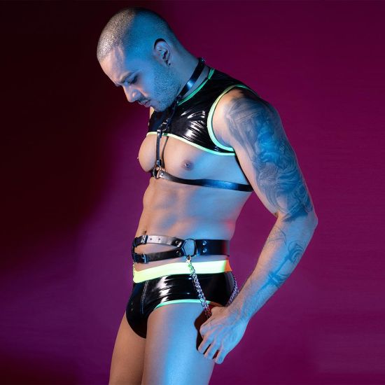 Image de Ensemble 4 pièces Wetlook Leather Harness - One Size