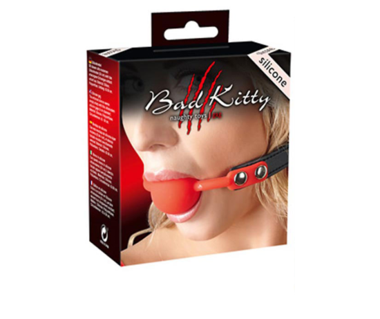 Image de Ball Gag en silicone (4 cm) – Rouge/Noir