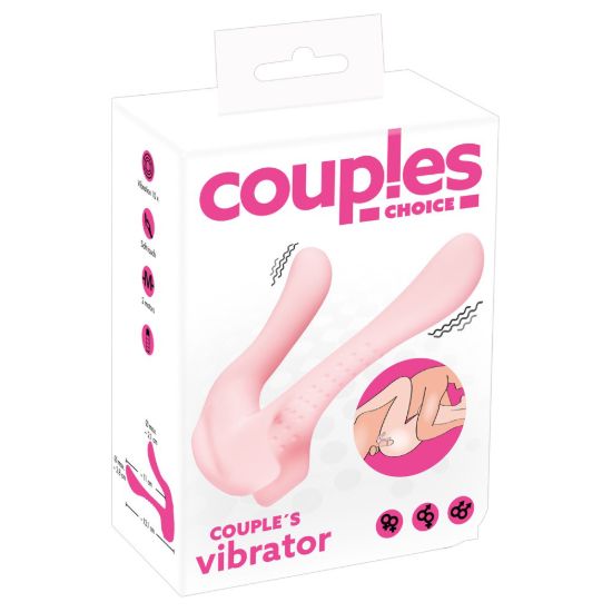 Image de Couple’s Vibrator (double extrémité : rigide + flexible) – Rose pâle