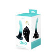 Picture of DUO SILICONE DILDO (NON VIBRATING) WITH HARNESS- TURQUOISE/BLACK