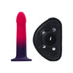 Picture of DUO SILICONE DILDO (NON VIBRATING) WITH HARNESS- PINK/PURPLE