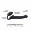 Image de Strap-on sans harnais bendable en silicone — Grand — Noir