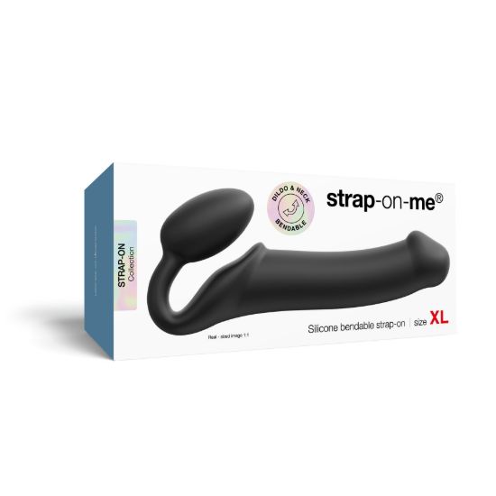 Image de Strap-on sans harnais Bendable en silicone – TG – Noir