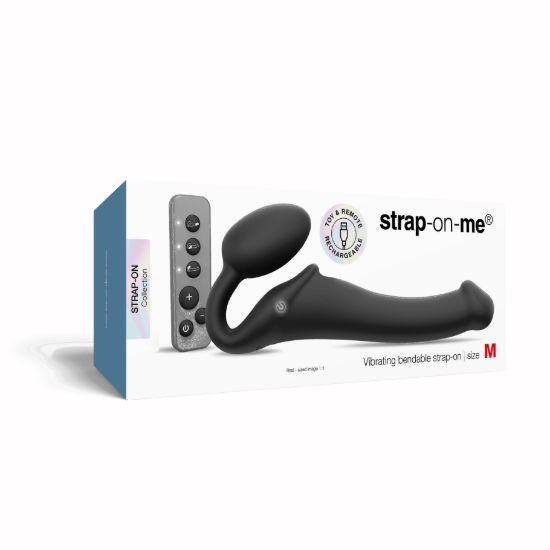 Image de Strap-on Vibrant à 3 Moteurs – Medium – Noir