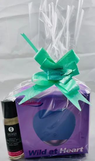 Image de Saint-Valentin - Cœur Vibrant de Massage + Huile Shunga 30 ml
