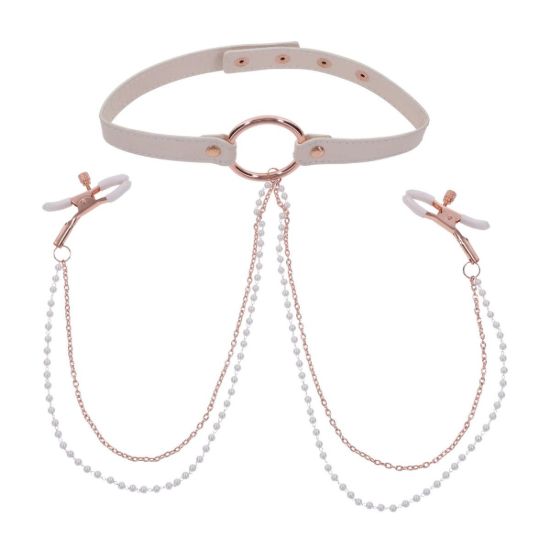 Image de Collier avec pinces-tétons (Rose Gold)