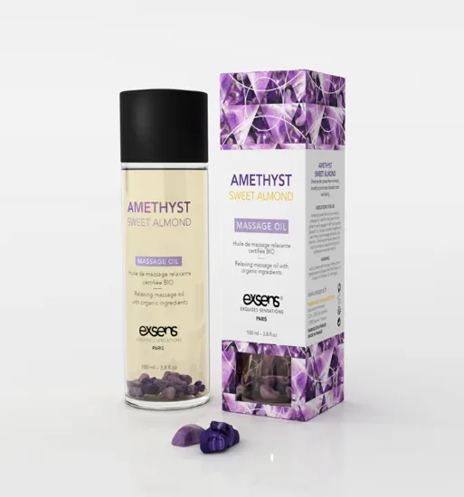 Image de Amethyst Sweet Almond — Huile de massage bio (Améthyste & Amande douce) 100 ml | “Time to relax”